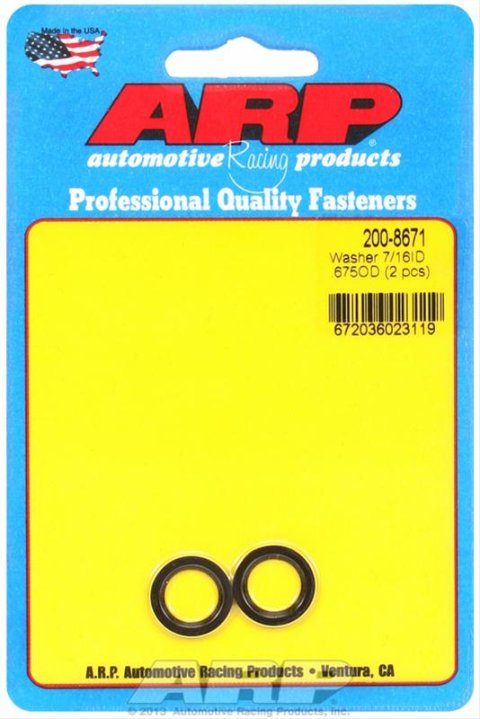 ARP 7/16in ID 5/8in OD Machined Chamfer Black Washer - 2 Pack