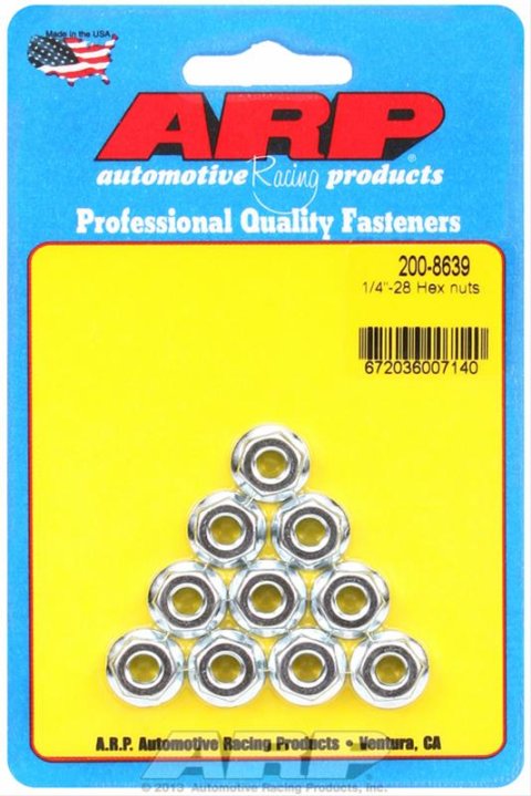 ARP 1/4-28 SS Flanged Hex Nut Kit - 10 Pack