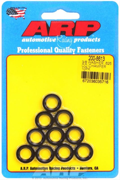 ARP 3/8 ID .625 OD Chamfer Black Washer - 10 Pack