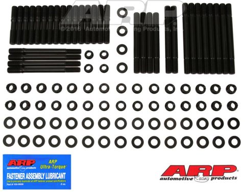 ARP SB Chevy 16A, Rodeck alum Black, 12pt u/c studs head stud kit