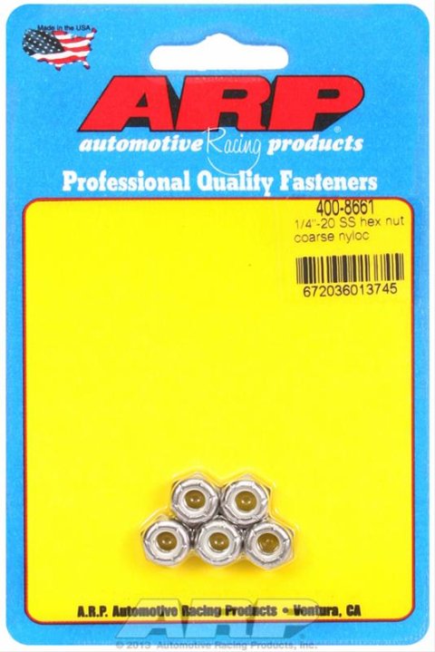 ARP 1/4-20 SS coarse nyloc hex nut kit