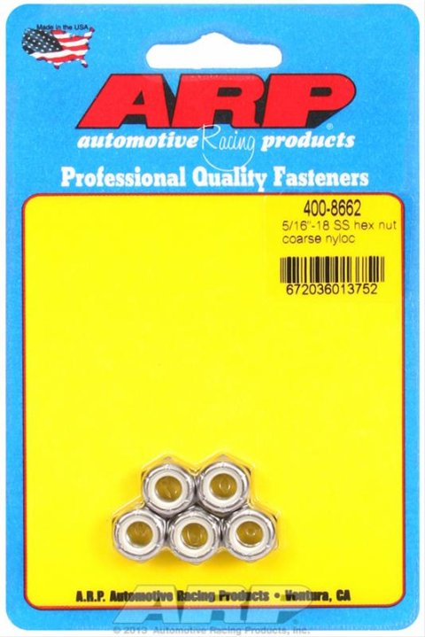 ARP 5/16-18 SS coarse nyloc hex nut kit