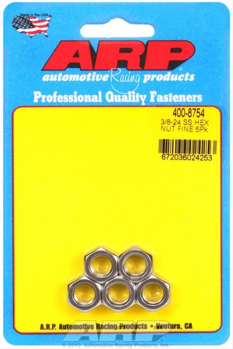 ARP 3/8-24 SS fine hex nut kit
