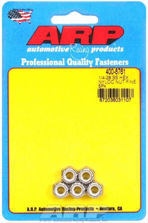 ARP 1/4-28 SS fine nyloc hex nut kit