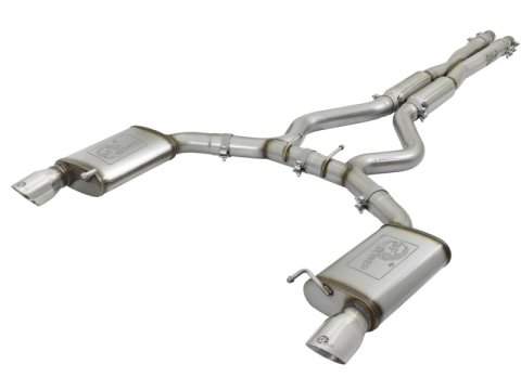 aFe MACH Force XP 3in Sport Tone Cat-Back Exhausts w/ Polished Tips 15-17 Ford Mustang V6/V8