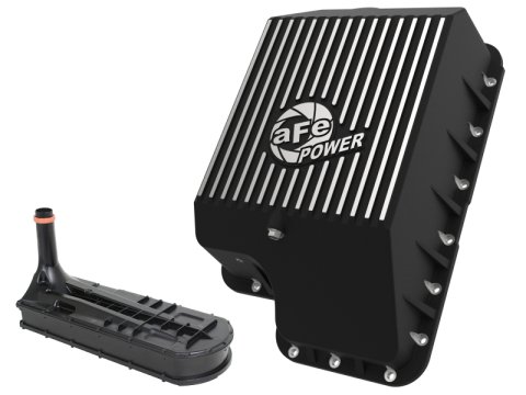 aFe Transmission Pan (Black); Ford Diesel Trucks 03-10 V8-6.0/6.4L (td)