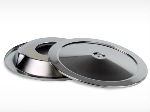 aFe MagnumFLOW Air Filters Round Racing A/F Chrome Top & Base 14 w/7/8 Drop