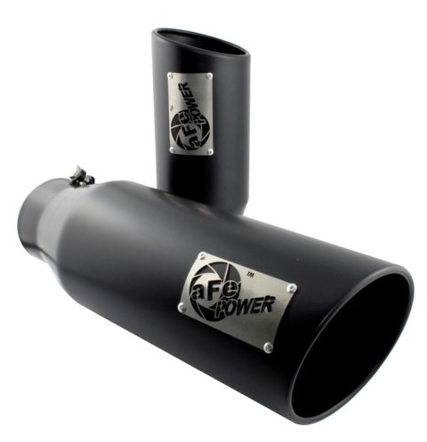 aFe MACH Force XP Exhausts Tips SS-304 EXH Tip 3In x 4Out x 12L Sgl-Ang Weld On