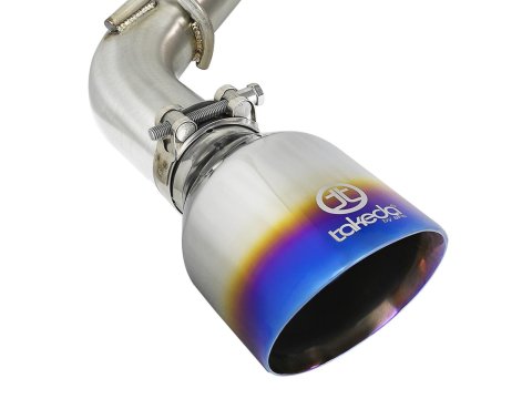 aFe POWER Takeda 2.5in 304 SS Axle-Back Exhaust w/ Blue Flame Tips 17-19 Infiniti Q60 V6-3.0L (tt)