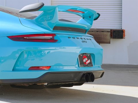 aFe Power Mach Force Xp 4in 304 SS Bolt-On Exhaust Tips Satin Black 14-19 Porsche 911 GT3 3.8L/4.0L