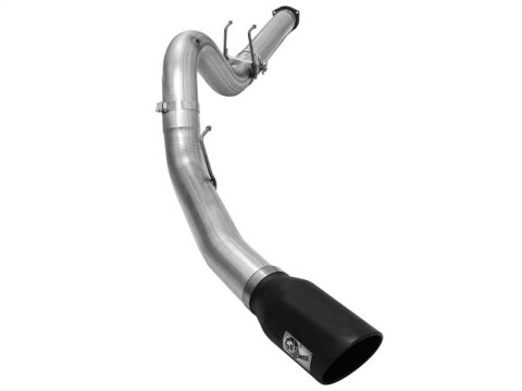 aFe MACH Force XP Exhaust 5in DPF-Back Stainless Steel Exht 2015 Ford Turbo Diesel V8 6.7L Black Tip