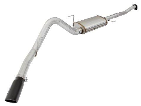 aFe MACH Force XP Exhaust 3in-3.5in SS Single Side Exit CB w/ Black Tips 15 Ford F150 V8 5.0L CC/SB