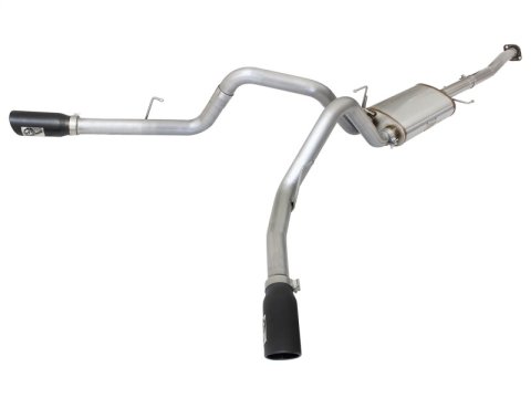 aFe MACH Force XP Exhaust 3in SS Dual Side Exit CB w/ Black Tips 2015 Ford F150 5.0L V8 CC/SB EC/LB