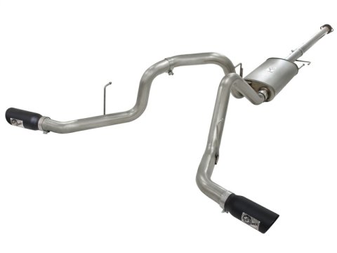 aFe MACH Force XP Exhaust 3in SS Dual Side Exit CB w/ Black Tips 11-14 Ford F150 EcoBoost V6-3.5L TT