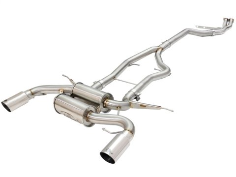 aFe MACH Force XP SS-304 Polish Tip 3.0in-2.5in Dia Cat Back Exhaust 11-13 BMW 335i (E90/E92) 3.0L