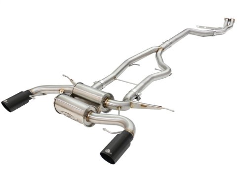 aFe MACH Force XP SS-304 Black Tip 3.0in-2.5in Dia Cat Back Exhaust 11-13 BMW 335i (E90/E92) 3.0L