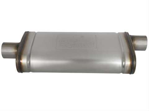 aFe MACH Force XP SS Muffler 2.5in Center Inlet / 2.5in Offset Outlet 18in L x 9in W x4in H Body