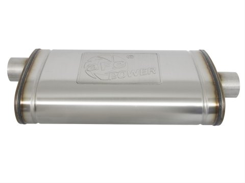 aFe MACH Force XP SS Muffler 3in Center Inlet / 3in Offset Outlet 22in L x 11n W x 6in H Body