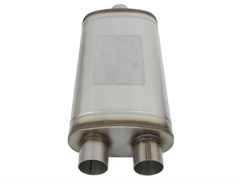 aFe MACH Force XP SS Muffler 3in Center Inlet / 3in Offset Outlet 22in L x 11in W x 6in H Body