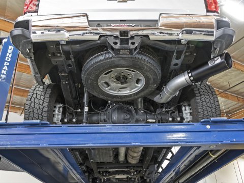 aFe LARGE Bore HD 5in Exhausts DPF-Back SS w/ Black Tips 16-17 GM Diesel Truck V8-6.6L (td) LML/L5P