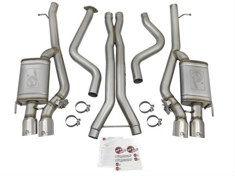 aFe MACHForce XP 3in 304 SS Cat-Back Dual Mode Exhaust w/ Polished Tips 16-17 Cadillac ATS-V V6-3.6L