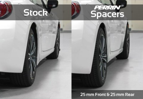 PERRIN 02-14 Subaru WRX / 2004 STI / 13-25 BRZ & Toyota GR86 25mm Wheel Spacers 5x100 56mm CB - Pair