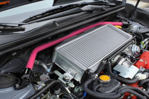 PERRIN 08-14 WRX/STI/Impreza / 14-18 Forester / 13-17 Crosstrek / 05-09 Legacy FR Strut Brace - Pink
