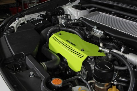 PERRIN 22-26 Subaru WRX Pulley Cover - Neon Yellow (TALL - For Use w/o PERRIN AOS)