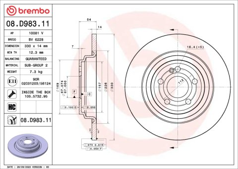 Brembo 16-17 Honda Accord/16-22 Civic/19-22 Insight Front UV Coated Rotor