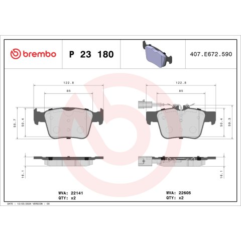 Brembo 18-21 Alfa Romeo Giulia/ Alfa Romeo Stelvio Rear Low-Met Brake Pad