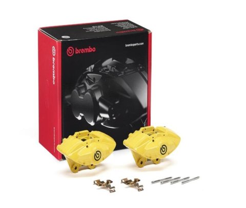 Brembo OE BMW 16-21 M2/17-18 M3/17-20 M4 Hydraulic Rear X-Style Brake Calipers - Yellow