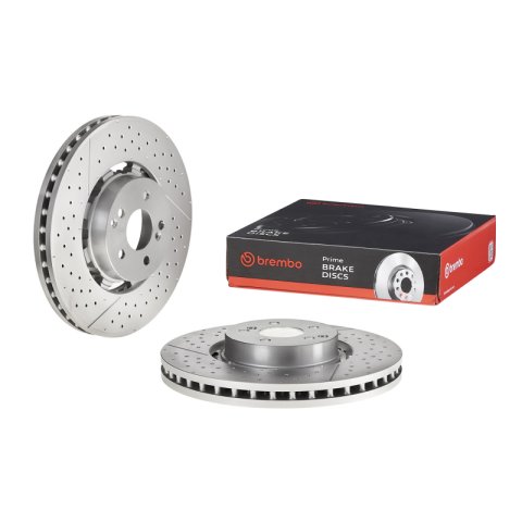 Brembo 17-22 Porsche 718 Boxster/718 Cayman/09-16 Porsche 911 Front Right Drilled UV Coated Rotor