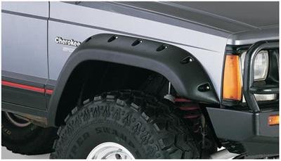 Bushwacker 84-01 Jeep Cherokee Cutout Style Flares 2pc Fits 4-Door Sport Utility Only - Black