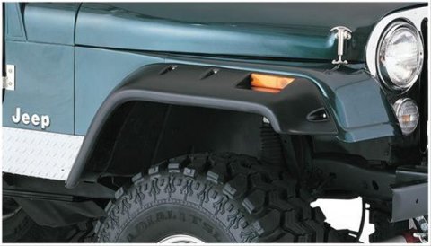 Bushwacker 59-83 Jeep CJ5 Cutout Style Flares 2pc - Black