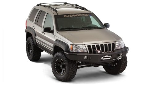 Bushwacker Cut-Out Fender Flares for 1999-2004 GRAND CHEROKEE - 10926-07 Flares, Cut-Out, Front/Rear, Black, Dura-Flex Thermoplastic, Jeep, Set of 4