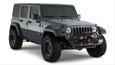 Bushwacker 07-18 Jeep Wrangler Unlimited Pocket Style Flares 2pc 4-Door Sport Utility Only - Black