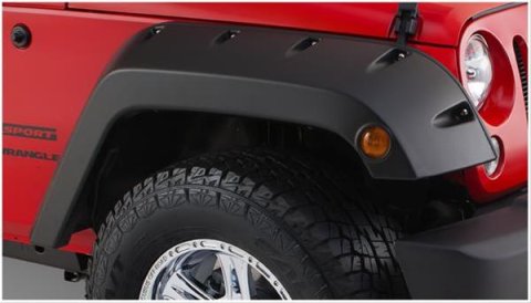Bushwacker 07-18 Jeep Wrangler Pocket Style Flares 2pc - Black