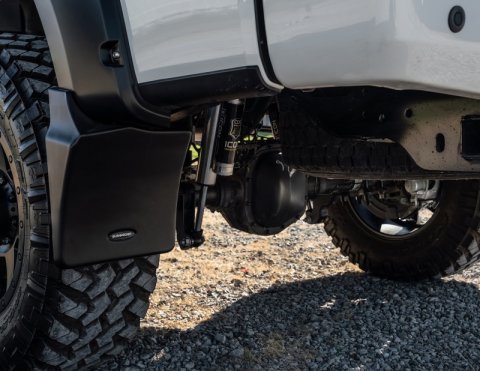 Bushwacker Trail Armor Mud Flaps MUD-40120 Flaps, Armor, Rear, Thermoplastic, Black, Chevrolet, Pair