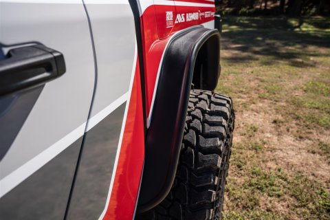 Bushwacker 20-24 Jeep Gladiator Flat Style Flares Rear 2pc - Black