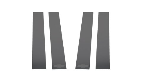 Putco 2020 Chevy Silv HD 2500/3500 - Chevrolet Bow Tie Etching (6pcs) Black Platinum Pillar Posts