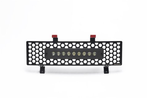 Putco 11-16 Ford SuperDuty - SS Black Punch Design w/ Qty 2 - 6in Light bars Bumper Grille Inserts