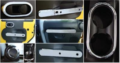 Putco 07-10 Jeep Wrangler Interior Chrome Kit - Fits 4 Door Only Chrome Trim Accessory Kits