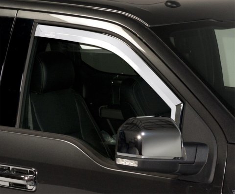 Putco 15-20 Ford F-150 - Super Crew / Super Cab / Reg Cab (Front Only) Element Chrome Window Visors