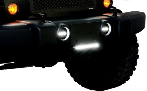 Putco 07-18 Jeep Wrangler - License Plate Frame w/ 10in Luminix Light Bar 3600LM