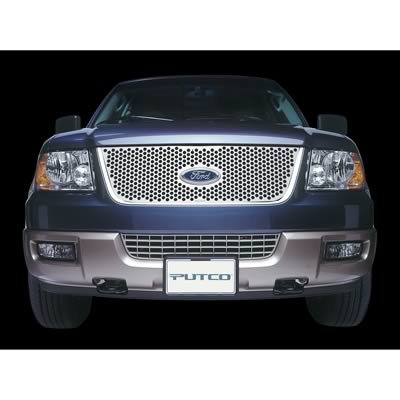 Putco 04-05 Ford Ranger w/ Logo CutOut (Honeycomb Grille) Punch Stainless Steel Grilles