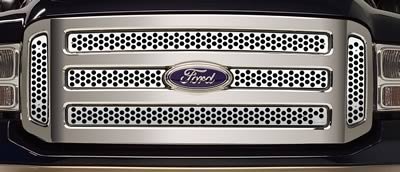 Putco 05-07 Ford SuperDuty - Including Side Vents Punch Stainless Steel Grilles