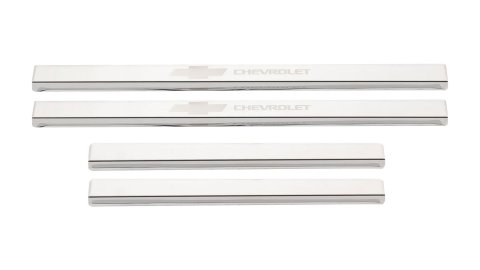 Putco 2019+ Chevrolet Silverado LD- Crew Cab (4pc) w/ Bow Tie Etching SS Door Sills