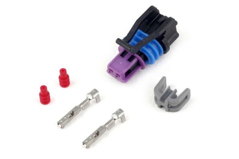 Haltech Delphi 2 Pin GM Style Coolant Temp Connector Black Plug & Pins