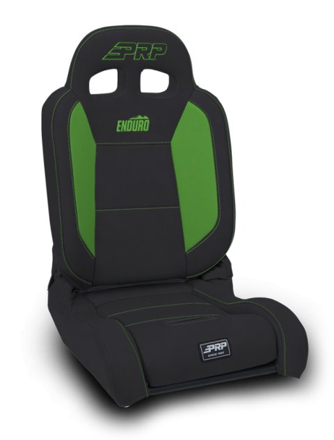 PRP EnduroDaily Reclining Suspension Seat - Black/Green Vinyl - Passenger