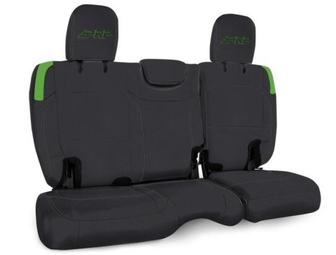 PRP Jeep Wrangler JL Rear Bench CoversU - 4 door with no armrest - Black/Green